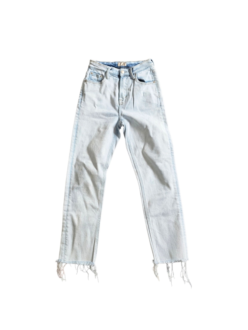 MOTHER Looker Ankle Fray High-Rise Cropped Skinny Jeans with Frayed Hem Size 25